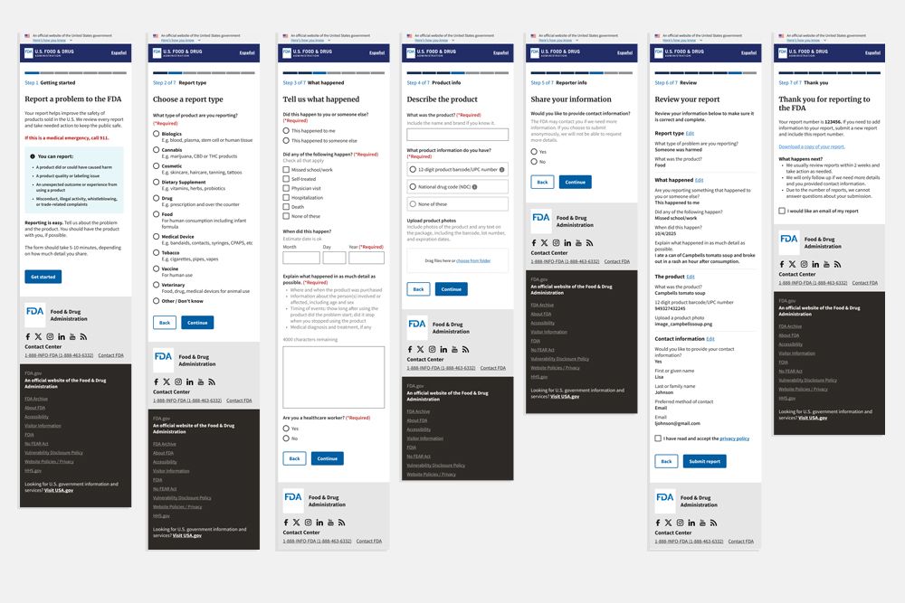 Food and Drug Administration Unified Intake Tool
