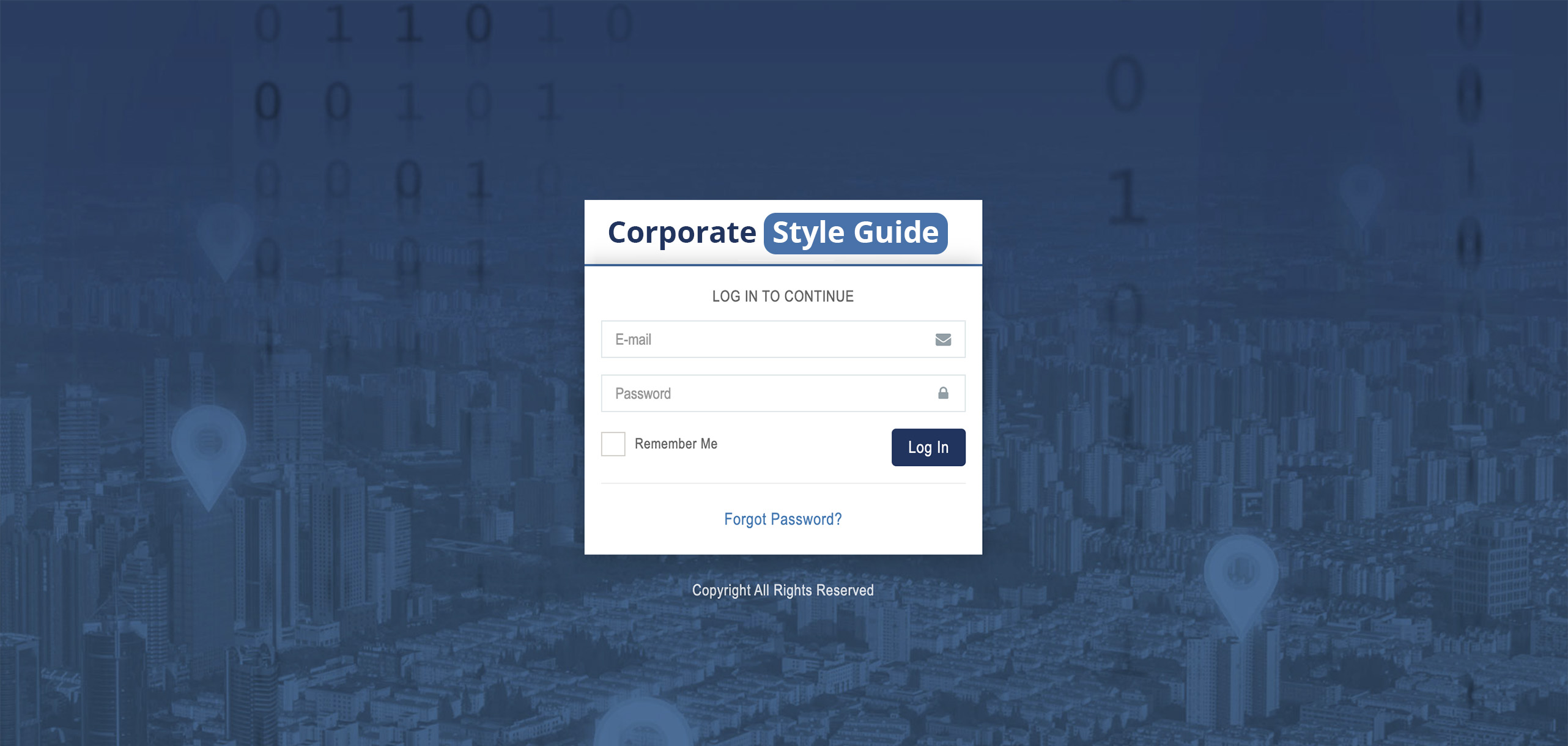 Corporate Style Guide Login Template